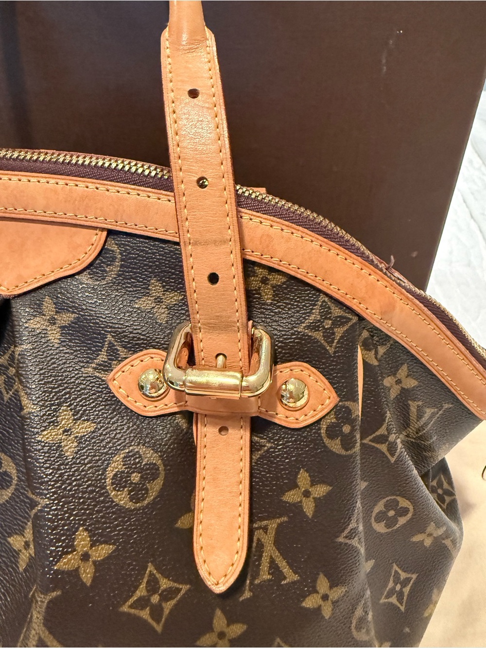 *ON SALE* Louis Vuitton TIVOLI GM Monogram Canvas Leather Brown Tan Shoulder Bag - Picture 14 of 16